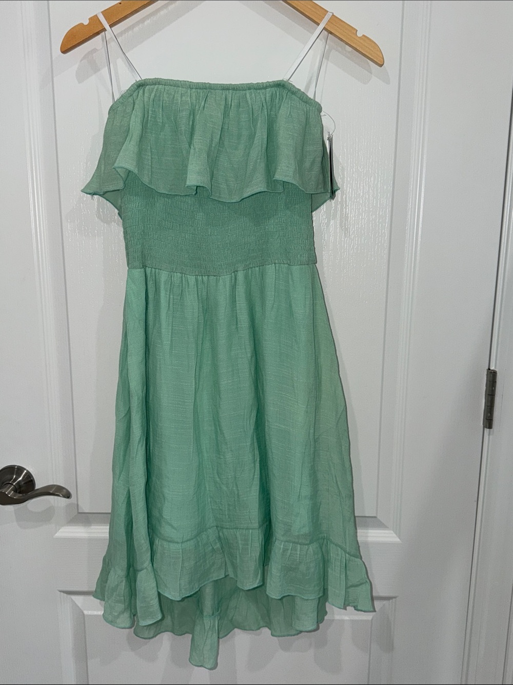 A. Byer Mint Green High Low Dress Size woman’s medium strapless
